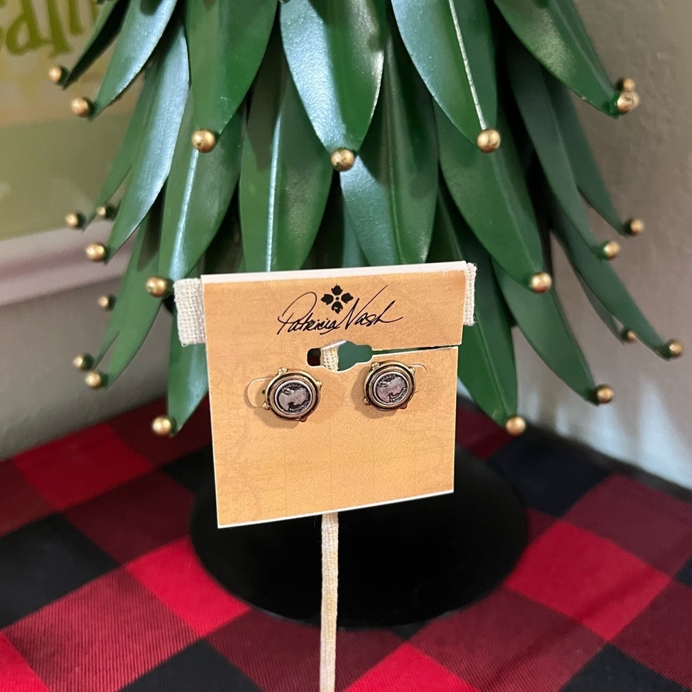 Patricia Nash Gold and Silver Stud Earrings
